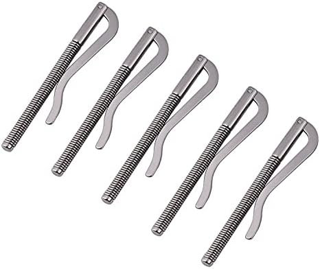 5Pcs Spring Money Clip Steel Bar Nickel Plate for Bifold Wallet Purse Leather Craft Tools Ideal Christmas gift Father's Day gift Silver 2.9 Inch