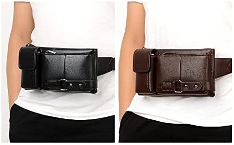 Men's Leather Sling Bag,Chest Shoulder Backpack, Water waterproof Crossbody Bag