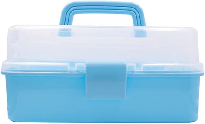 ANGELS CRAFT Clear Plastic Container 3 Layers Organizer Box - Ideal for Beads, Art Supplies, DIY Crafts, Jewelry and Small Items - 11 x 6.7 x 5”