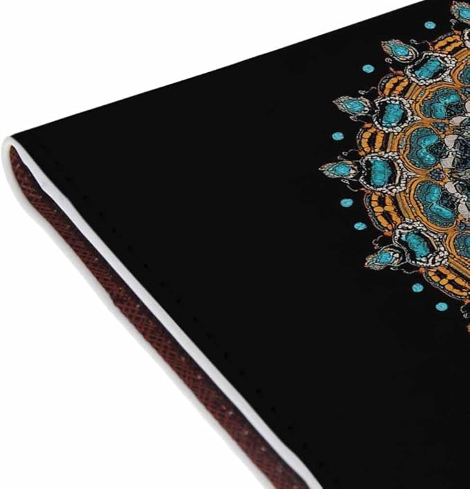 Mandala Passport Holder for Travel Abstract Ornate Filigree Scroll PU Leather Passport Cover Wallet Cute Passport Card Holder for Women and Men