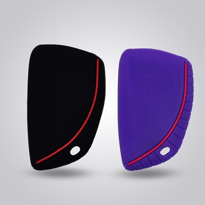 Autobase Silicone Key Fob Cover for 2022 2023 2024 2025 2026 Equinox Silverado 1500 GMC Sierra 1500 | 2024 2025 2026 Silverado Sierra 2500HD 3500HD | 2-Pack in Black & Purple