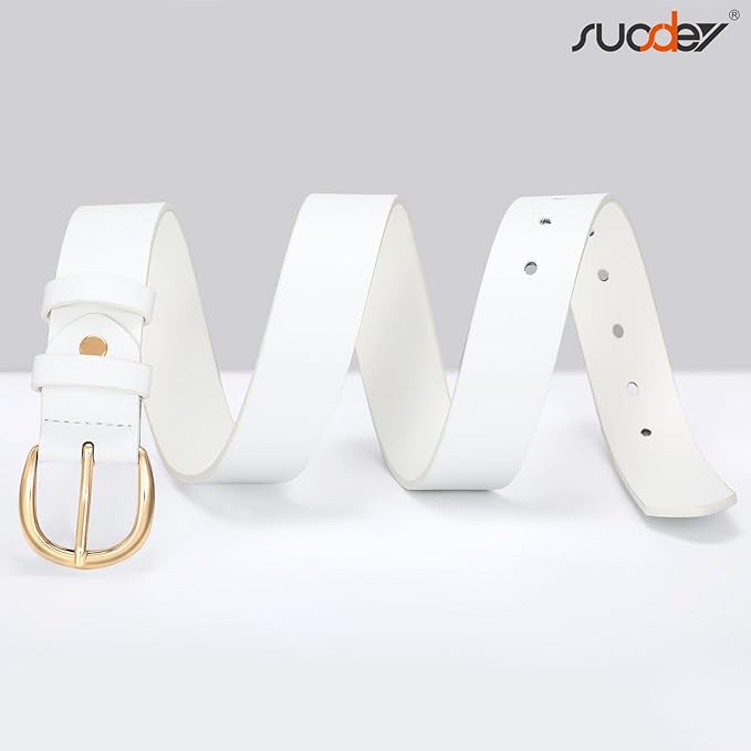 SUOSDEY Womens Casual Leather Belt for Jeans Dress Pants,Fashion Ladies Waist Belt