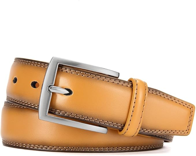 DOOPAI Mens Dress Belt - Genuine Leather Dress Belts For Men,Casual Suit Jeans Belt-Single Prong Buckle black belt