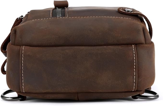 Sling Bag for Men Genuine Leather Chest Bag Crossbody Backpack Travel Hiking Outdoor Sports