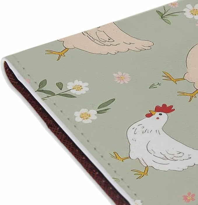Chicken Passport Holder for Travel Farm Country Life Style PU Leather Passport Cover Wallet Cute Passport Card Holder for Women and Men