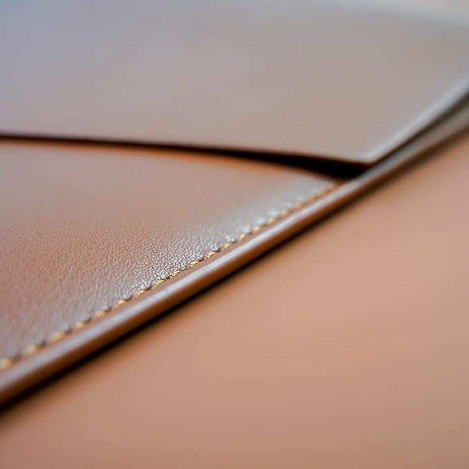 Laptop Sleeve for 15.3 inch MacBook Air 2023/2024, Surface Laptop 15/Book 13.5/Studio with Small Pouch, Mouse Pad and Cord Holder - Dark Brown