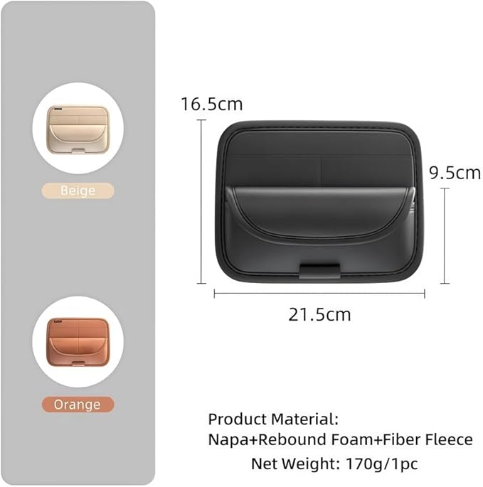 GGCLIMAX Car Organizers And Storage Luxury Leather Car Sun Visor Organizer Multi Compartment Eyeglasses Card And Pen Holder Universal Fit 3 Color Options(Beige-1pc)