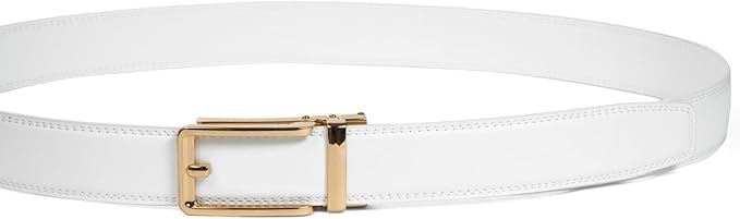 Founders & C Men's Leather Ratchet Comfort Click Belt Dress with Slide Buckle -Adjustable Trim to Fit