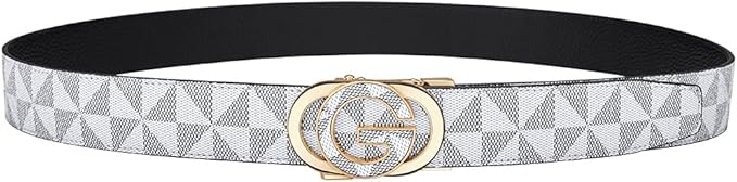 VANNANBA Mens Ratchet Belts Genuine Leather Designer Belt with Automatic Buckle Alloy Gift for Men