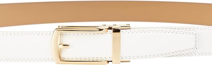 Tonywell Mens Leather Ratchet Belts with Click Buckle Perfect Fit Dress Belt 30mm Wide