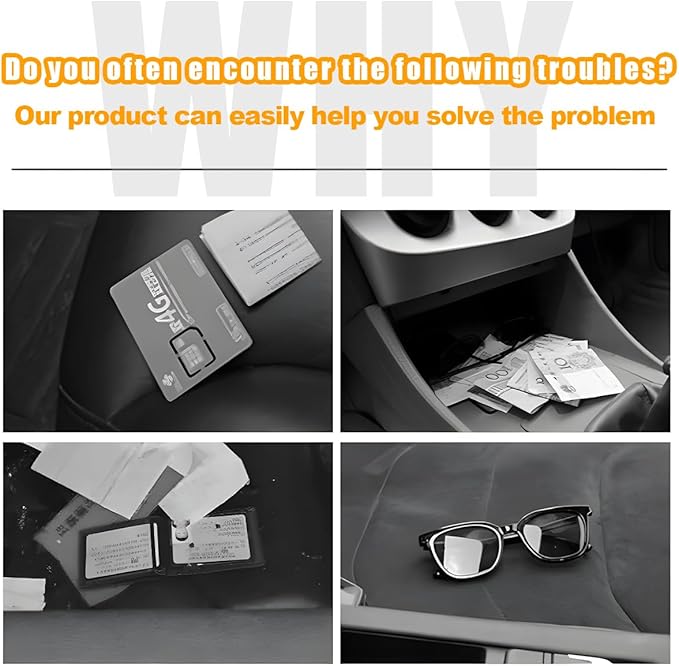Car Sun Visor Organizer, Leather Multi Pocket Vehicle Visor Storage Pouch for Sunglasses Card License, Multifunctional Auto Interior Organization Accessories, Universal Fit (Brown)