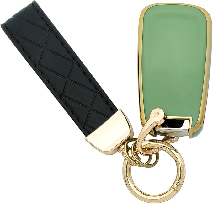 TPU Protective Key Fob Cover Case Compatible with 2010-2019 Chevy Equinox,2011-2016 Cruze Malibu Camaro Trax Impala Sonic Buick Lacrosse Regal Verano Trunk Keyless Entry Key Fob (Green)