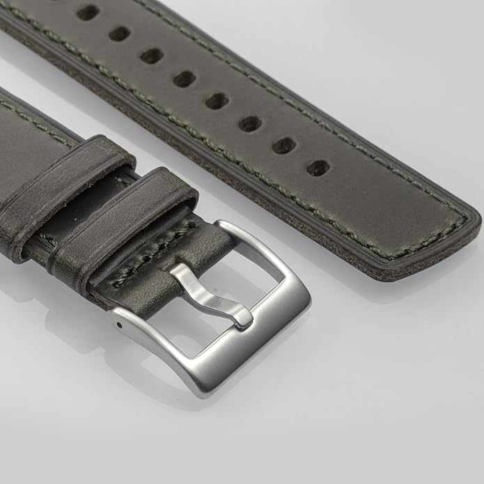 hemsut h Leather Watch Bands for Men, Horween Quick Release Leather Watch Strap Vintage Watch Replacement Wrap of 18mm, 20mm, 22mm