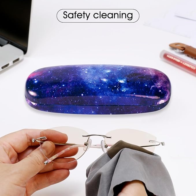 PERFECTSIGHT Hard Shell Eyeglasses Case, PU Leather Protective Glasses Case, Cute Eyeglass Case for Women Men Girls