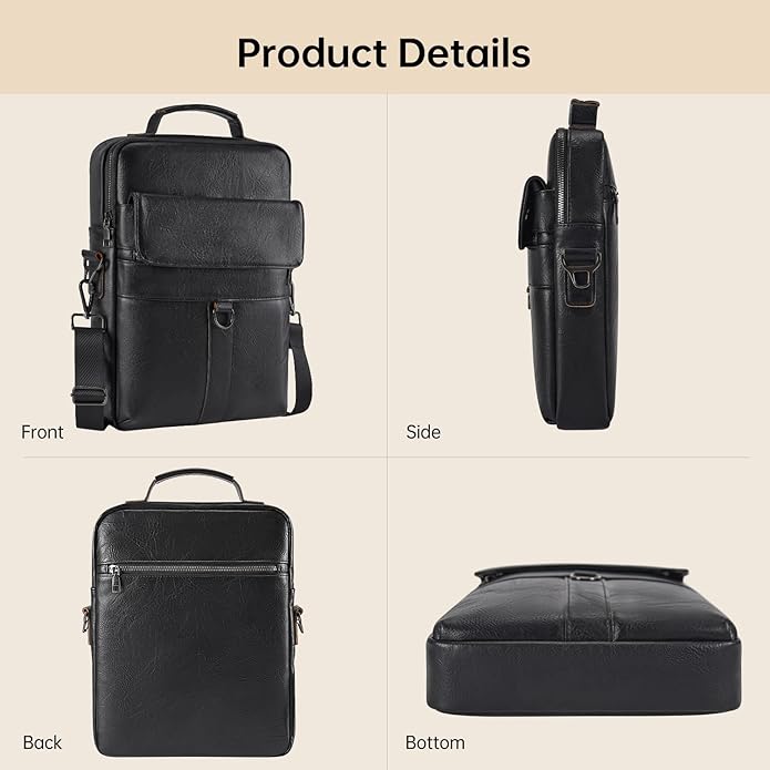 13 Inch Laptop Shoulder Bag Leather Carrying Case for Macbook Air 13" M5 M4 M3 M2 A3420 A3113 A2681/ MacBook Neo 13 A18 Pro
