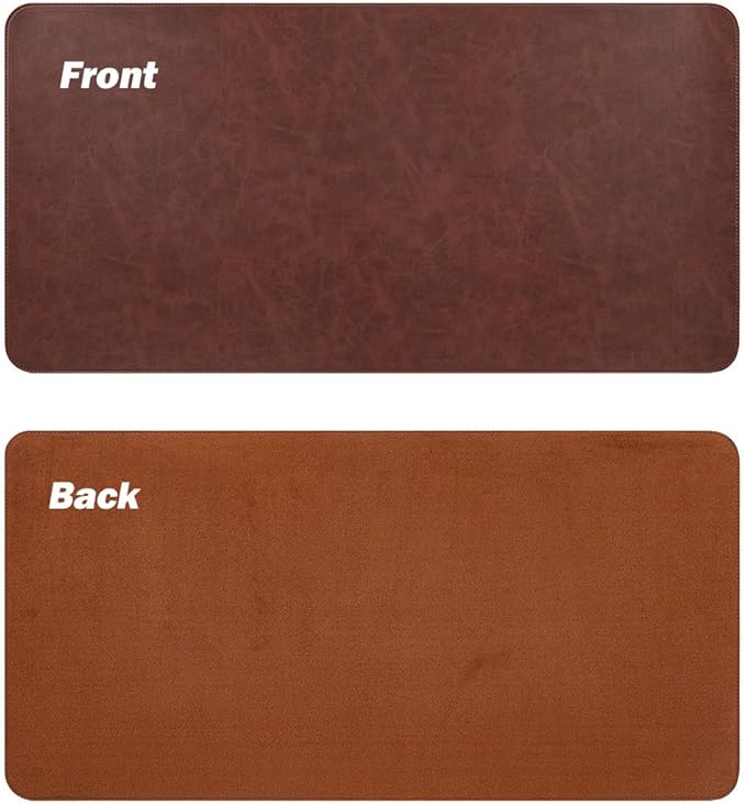 13.7X27.5” Faux Leather Desk Mat Large Gaming Mouse Pad Office Writing Pad Non-Slip Waterproof Surface (Darkgray)