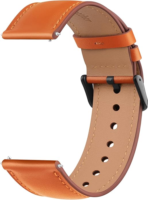 Vancle Quick Release Genuine Leather Watch Band 20mm 22mm Watch Strap, Top Grain Leather Watch bands for Men Women