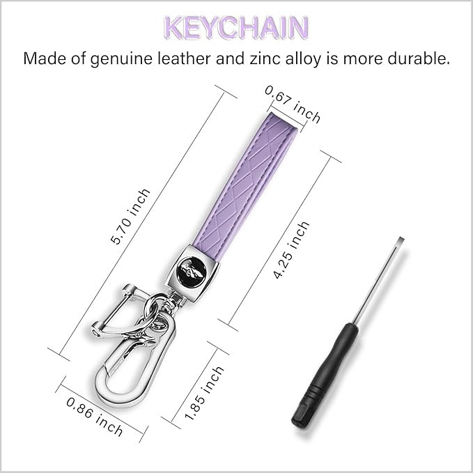 QBUC for Chevy Key Fob Cover with Keychain Soft TPU Protection Case Compatible with 2021-2026 Chevy Tahoe Suburban GMC Yukon Denali Silverado 6-Buttons(Chrome Trim Purple)