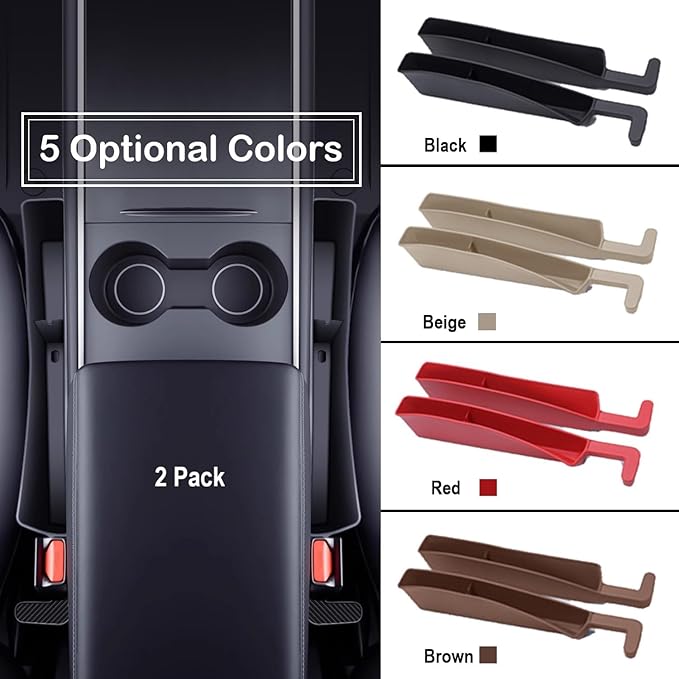 Car Seat Gap Filler, Carseat Side Gap Organizer with Phone Holder & Storage Slot, Auto Interior Accessories, Universal Car Catcher Plug Strip Fit Car SUV Truck, Fill in Between Seat and Console, Black