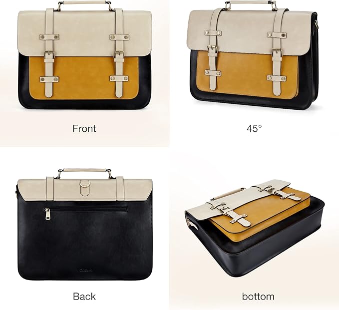 ECOSUSI Laptop Bag for Women Vegan Leather Messenger Bag Fashion Briefcase Computer Satchel Bag