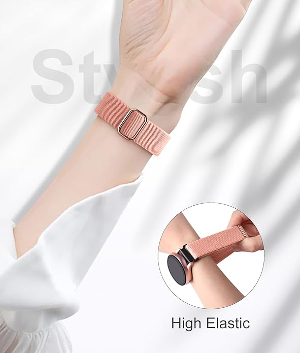 Lerobo Elastic Bands Compatible with Samsung Galaxy Watch 8 7 6 5 4 40mm 44mm/Galaxy Watch 8 Classic 6 4 Classic 43mm 47mm 42mm 46mm/5 Pro Band 45mm/Active 2,3 Pack 20mm Adjustable Nylon Sport Band