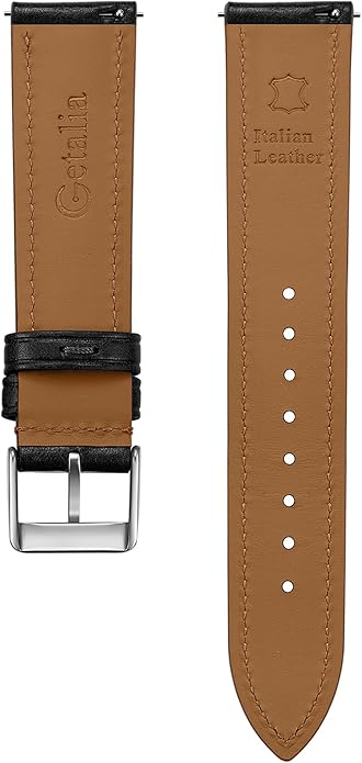 Getalia Italian leather Watch Band Tuscany Natural Vegetable-Tanned Full Grain Leather,14mm 16mm 18mm 19mm 20mm 21mm 22mm Quick Release Replacement Watch Straps for Men and Women Thick and Soft