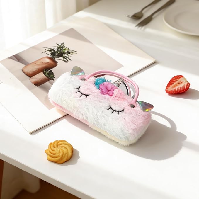 PERFECTSIGHT Hard Shell Eyeglasses Case, PU Leather Protective Glasses Case, Cute Eyeglass Case for Women Men Girls