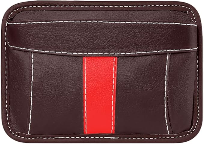 Car Seat Side Pocket Organizer, Leather Vehicle Seat Gap Filler Organizer, Automotive Console Side Cell Phone & Sunglasses Holder Storage Bag, Universal for SUV Automobile Truck (Coffee)