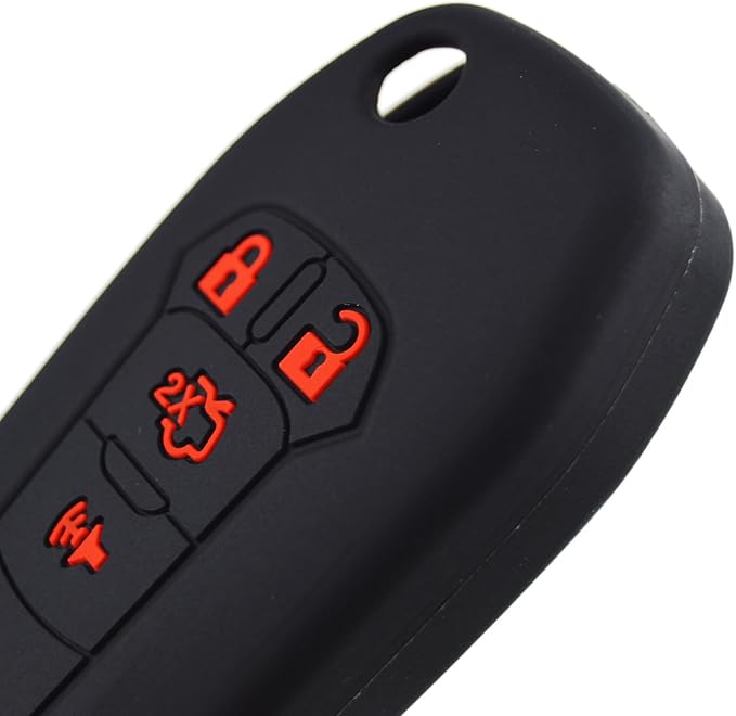 Silicone Rubber Key Fob Cover Protector for Ford Fusion Explorer (Flip Key) N5F-A08TAA 164-R7986 5924003 4 Button Remote Control