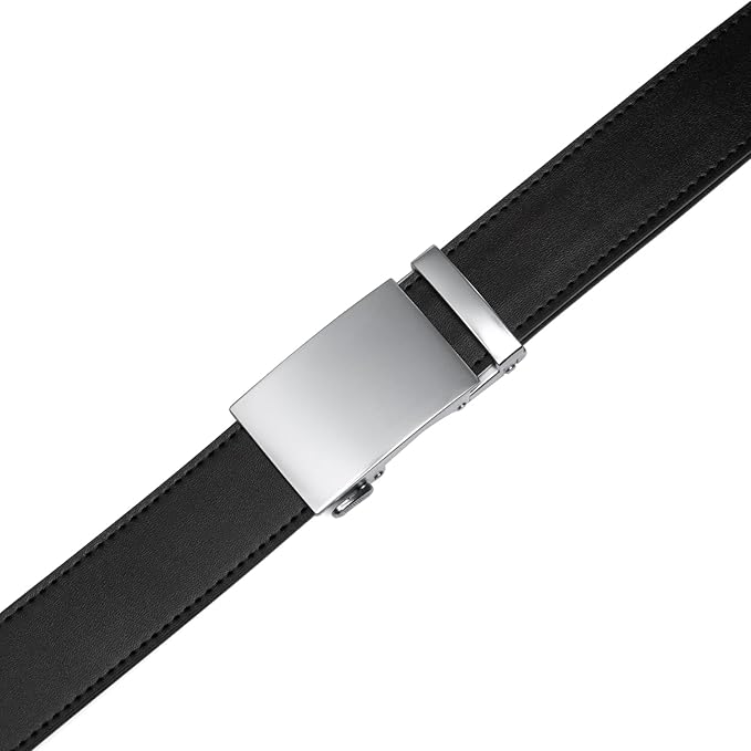 Founders & C Ratchet Belts for Men-Black/Brown Belt Leather 1 3/8" for Casual Dress-Micro Adjustable Belt