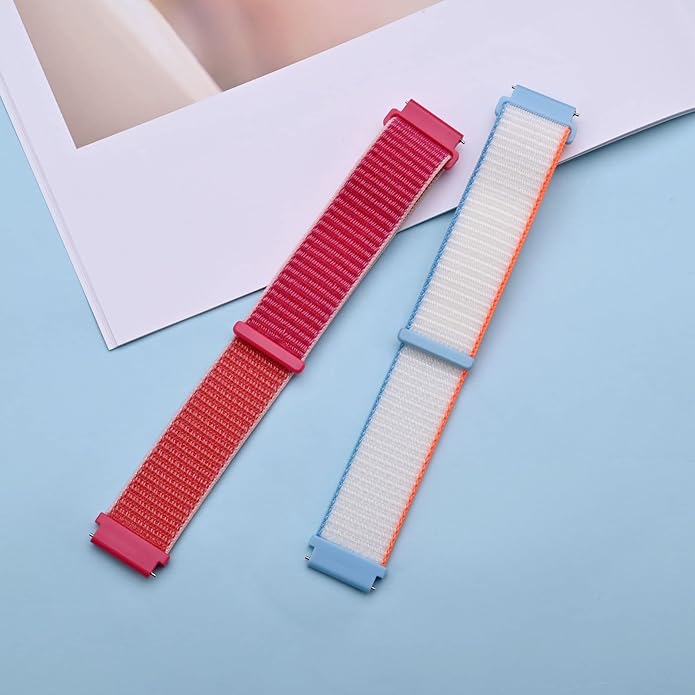 ANNEFIT Nylon Sport Loop Watch Bands, 2 Packs Quick Release Adjustable Strap 16mm 18mm 19mm 20mm 21mm 22mm 24mm