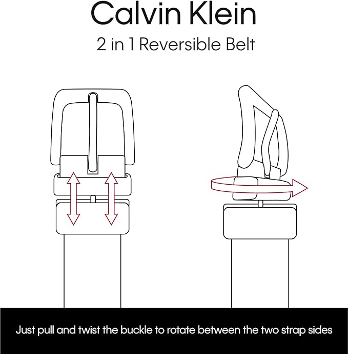 Calvin Klein Men’s Reversible Leather Belt - 2‑in‑1 Versatile Modern Style