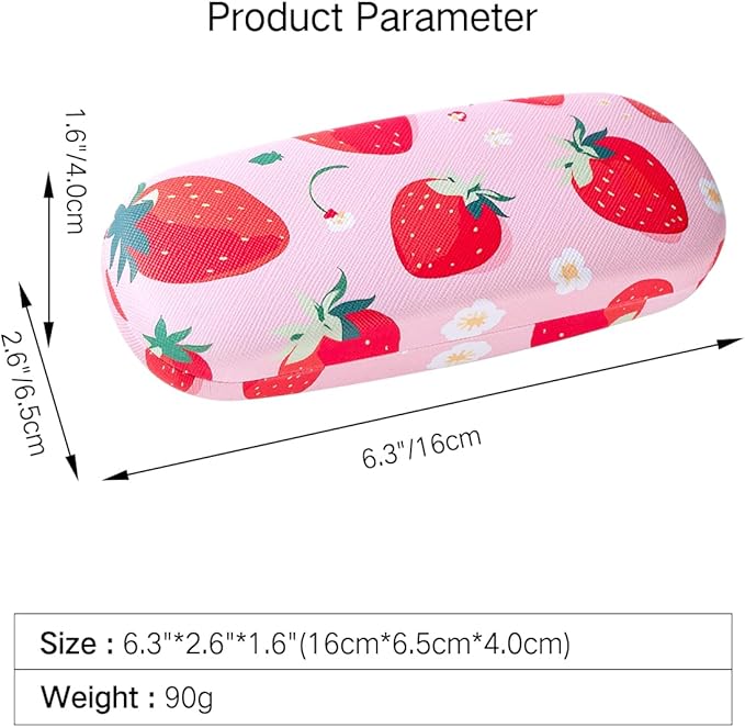 PERFECTSIGHT Hard Shell Eyeglasses Case, PU Leather Protective Glasses Case, Cute Eyeglass Case for Women Men Girls