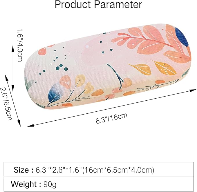 PERFECTSIGHT Hard Shell Eyeglasses Case, PU Leather Protective Glasses Case, Cute Eyeglass Case for Women Men Girls