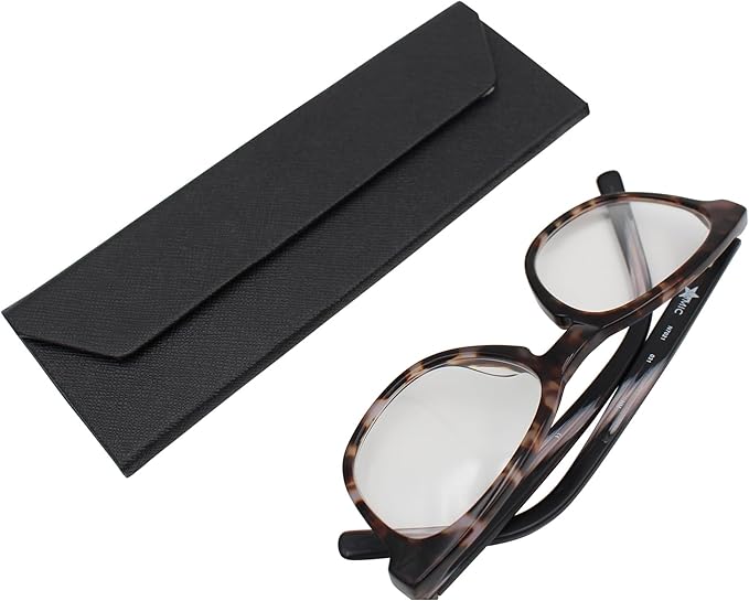 Real Sic Glasses Case for Men and Women - Magnetic Folding Hard Shell Sunglass Holder - Inspired by Solid Color
