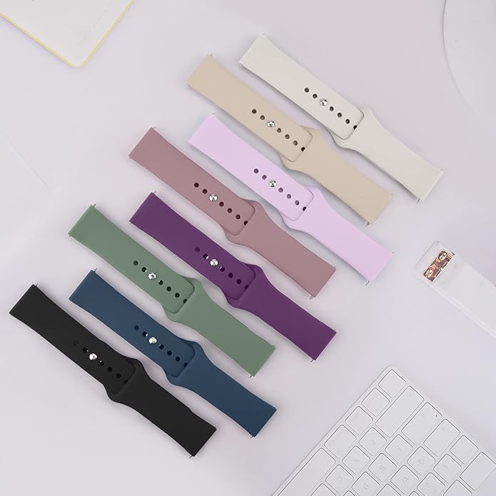 Meliya 22mm Watch Bands Quick Release Replacement Wristband, Soft Silicone Sport Replacement Straps for Men Women