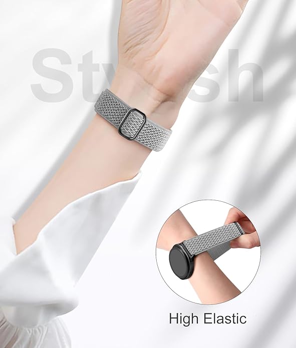Lerobo Elastic Bands Compatible with Samsung Galaxy Watch 8 7 6 5 4 40mm 44mm/Galaxy Watch 8 Classic 6 4 Classic 43mm 47mm 42mm 46mm/5 Pro Band 45mm/Active 2,3 Pack 20mm Adjustable Nylon Sport Band