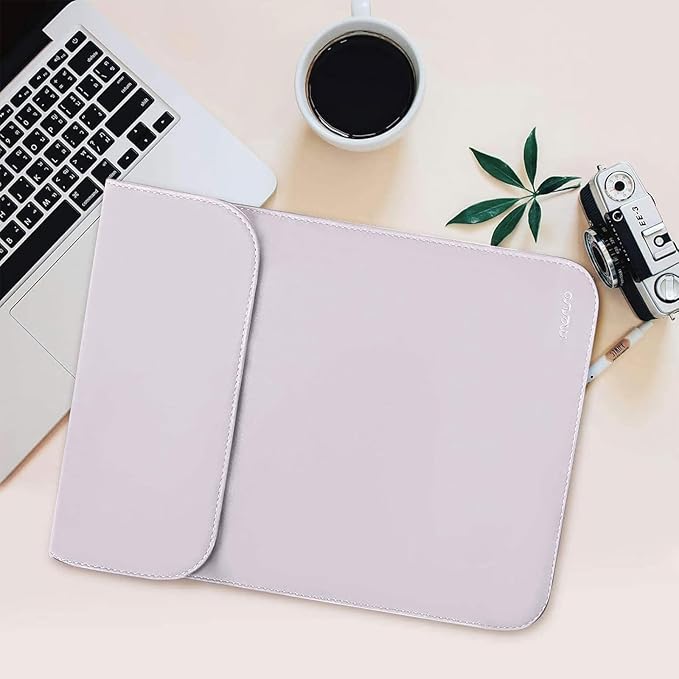 MOSISO Laptop Case 13.3 inch, 13-13.3 inch Laptop Sleeve Compatible with MacBook Neo 13 A18 Pro A3404 /Air 13/Pro 13/Pro 14 M5 M4 M3 M2 M1, Faux Suede Leather Case with Small Bag, Dusty Lilac