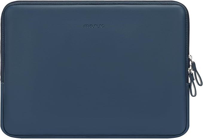 MOSISO Laptop Sleeve Bag 13 inch Compatible with MacBook Neo 13 A18/Air 13.6 inch 2026-2022 M4 M3 M2/Air 13 inch 2022-2018 M1/Pro 13 2026-2016 M2 M1, PU Leather Padded Bag Waterproof Case,Peacock Blue
