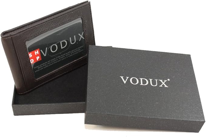 Men's Lambskin Leather Spring Money Clip Compact Bifold Front Pocket Wallet