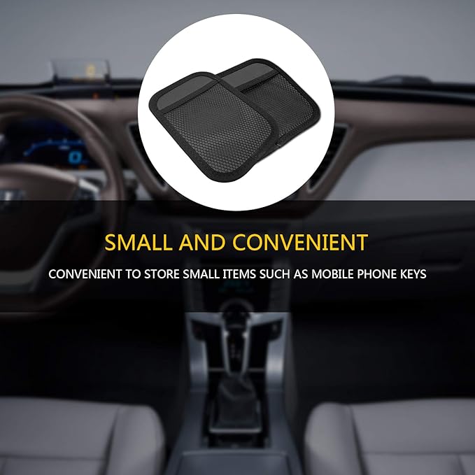 INNOLIFE Car Net Pocket Side Clutter Scattered Storage Phone Holder Strong Paste Organizer 8"x5.75"(1pcs L+1 pcs S)