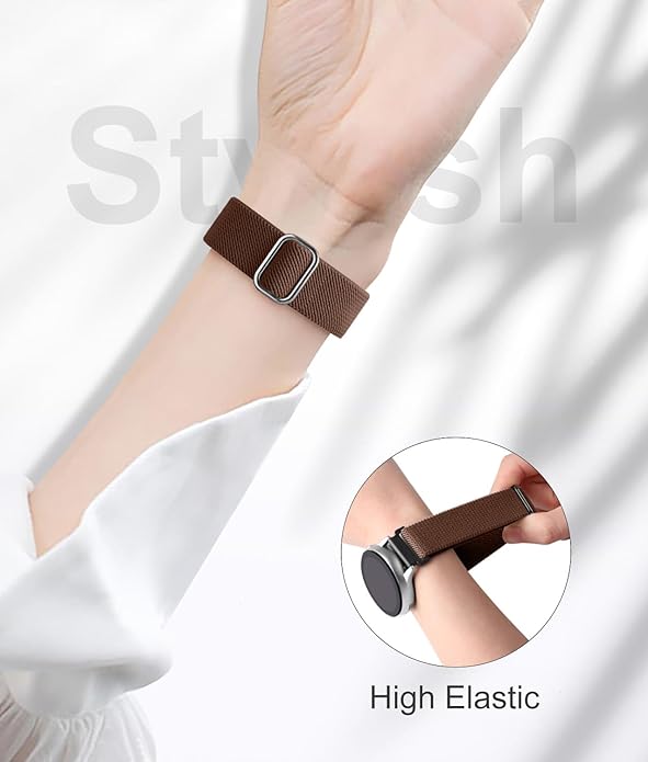 Lerobo Elastic Bands Compatible with Samsung Galaxy Watch 8 7 6 5 4 40mm 44mm/Galaxy Watch 8 Classic 6 4 Classic 43mm 47mm 42mm 46mm/5 Pro Band 45mm/Active 2,3 Pack 20mm Adjustable Nylon Sport Band