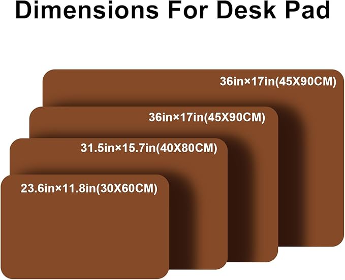 PU Leather Desk Pad Protector Gaming Mouse Pad Non Slip Desk Mat for Keyboard and Mouse Waterproof Desk Writing Pad for Office and Home Desk Accessories(Brown, 31.5 * 15.7)