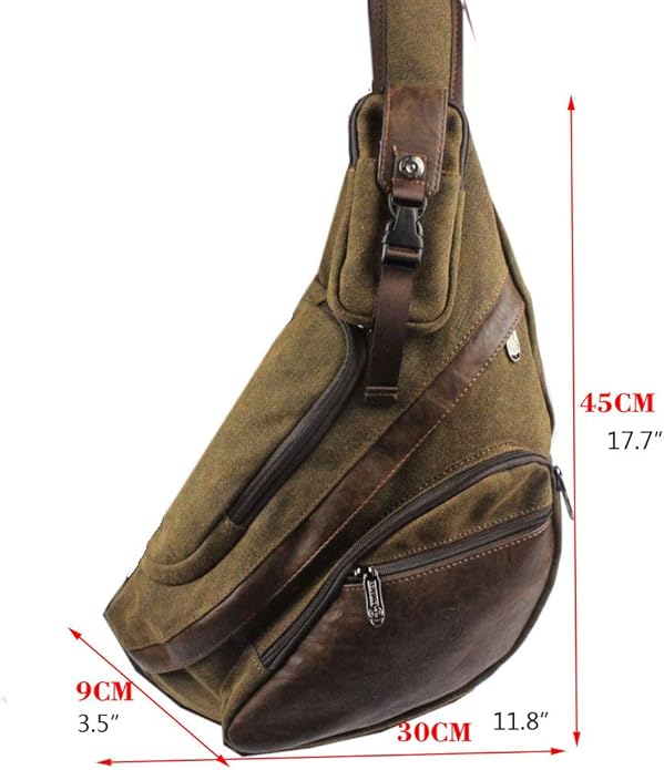 Hebetag Leather Sling Bag Crossbody Backpack for Men Women Travel Outdoor Camping