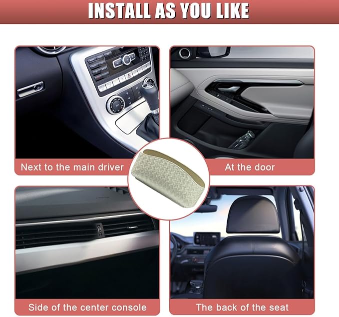 Sunglasses Holder for Car Visor, Leather Auto Glasses Storage Case, Car Sun Visor Eyeglasses Holder Protective Box, Universal Automotive Interior Accessories for Man Women (White)