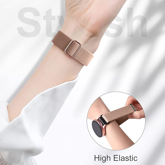 Lerobo Elastic Bands Compatible with Samsung Galaxy Watch 8 7 6 5 4 40mm 44mm/Galaxy Watch 8 Classic 6 4 Classic 43mm 47mm 42mm 46mm/5 Pro Band 45mm/Active 2,3 Pack 20mm Adjustable Nylon Sport Band