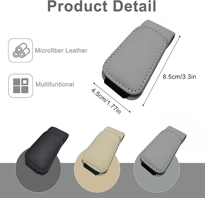 Car Sunglass Holder for Visor, Magnetic Car Eyeglass Holder Clip, Universal Vehicle Sunglasses Eyeglasses Mount, 1 Pack Gray
