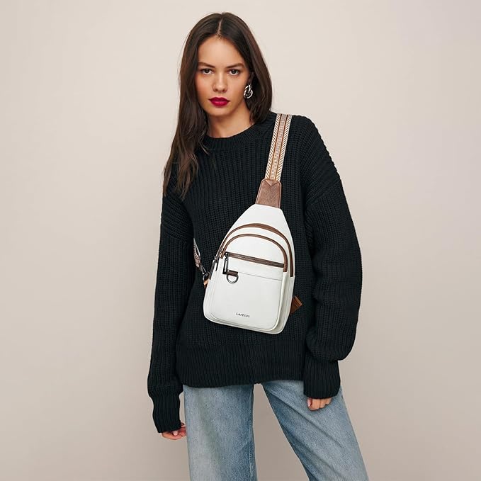 Leresas 7L Sling Bag for Women Men Vegan Leather Crossbody Bags Fanny Pack Purse Backpack Over Shoulder Bag Travel Anti Theft
