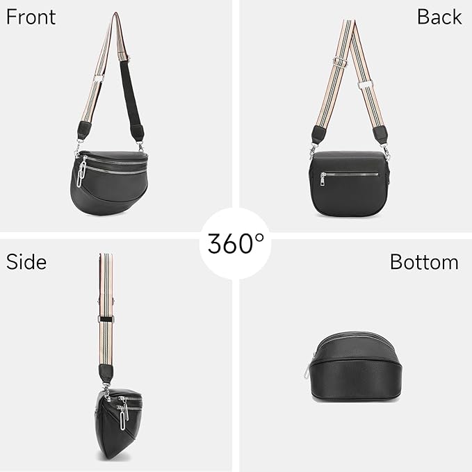 GAEKEAO Crossbody Bum Bags for Women Vegan Leather Fanny Packs Belt Bag Trendy Cross Body Purse Travel