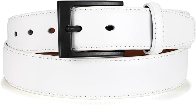 XZQTIVE TSA Belt For Men Metal Free Dress Belts Hypoallergenic Leather Belt With Black Buckle Nickle Free